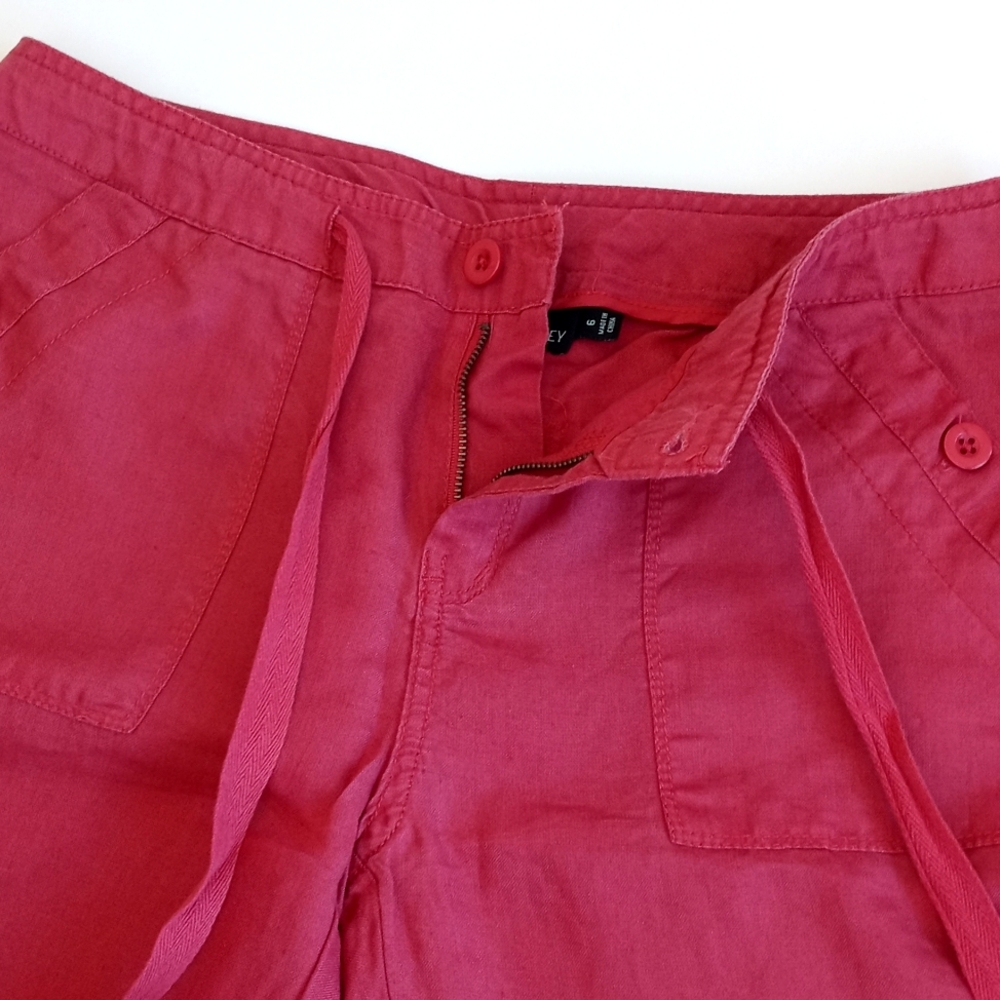 Cynthia Rowley Muted Red Casual 100% Linen Flair Boot Cut Leg Pants 6 - Picture 3 of 9